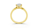 Yellow gold Pear Cut Moissanite Solitaire Engagement Ring with Classic Band and Four-Prong Setting_27