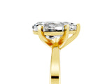 Yellow gold Pear Cut Moissanite Solitaire Engagement Ring with Classic Band and Four-Prong Setting_29