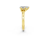 Yellow gold Pear Cut Moissanite Solitaire Engagement Ring with Round Band and Four-Prong Setting_2