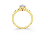 Yellow gold Pear Cut Moissanite Solitaire Engagement Ring with Round Band and Four-Prong Setting_3