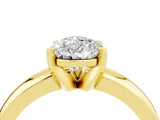 Yellow gold Pear Cut Moissanite Solitaire Engagement Ring with Round Band and Four-Prong Setting_4