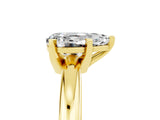 Yellow gold Pear Cut Moissanite Solitaire Engagement Ring with Round Band and Four-Prong Setting_5