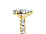 Yellow gold Pear Cut Moissanite Solitaire Pavé Band with Four-Prong Setting_5