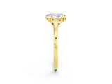 Yellow gold Pear Cut Moissanite Solitaire Ring with Flower Prong Setting and Classic Band_38