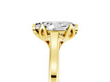 Yellow gold Pear Cut Moissanite Solitaire Ring with Flower Prong Setting and Classic Band_41