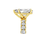 Yellow gold Pear Cut Moissanite Solitaire Ring with Pavé Accents and Four-Prong Setting_5