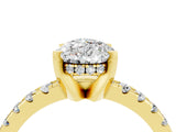 Yellow gold Pear Cut Moissanite Solitaire Ring with Round  Pavé Band and Four-Prong Setting_40