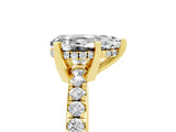 Yellow gold Pear Cut Moissanite Solitaire Ring with Round  Pavé Band and Four-Prong Setting_47