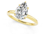 Yellow gold Pear Cut Moissanite Solitaire Ring with Thin Band and Four-Prong Setting_13