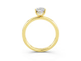 Yellow gold Pear Cut Moissanite Solitaire Ring with Thin Band and Four-Prong Setting_15