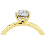 Yellow gold Pear Cut Moissanite Solitaire Ring with Thin Band and Four-Prong Setting_16