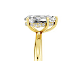 Yellow gold Pear Cut Moissanite Solitaire Ring with Thin Band and Four-Prong Setting_17