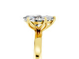 Yellow gold Pear Cut Moissanite Solitaire Ring with Thin Band and Prong Setting_17