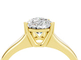 Yellow gold Pear Cut Moissanite Solitaire Ring with Wide Band and Prong Setting_4