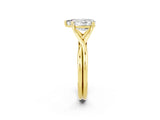 Yellow gold Pear Cut Moissanite Solitaire Twist Band Prong Setting Ring_38