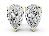 Yellow gold Pear Cut Moissanite Stud Earrings_18