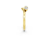 Yellow gold Pear Cut Moissanite Two-Stone Open Band Ring with Prong Setting_8