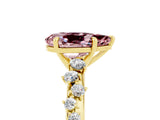 Yellow gold Pear Cut Morganite Cluster Side Stone Solitaire Ring with Prong Setting_29