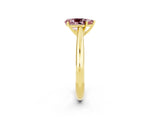 Yellow gold Pear Cut Morganite Solitaire Engagement Ring with Cathedral Setting and Four-Prong Mount_26