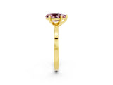 Yellow gold Pear Cut Morganite Solitaire Engagement Ring with Classic Band and Four-Prong Setting_26
