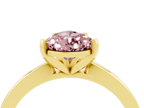 Yellow gold Pear Cut Morganite Solitaire Engagement Ring with Classic Band and Four-Prong Setting_28