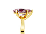 Yellow gold Pear Cut Morganite Solitaire Engagement Ring with Classic Band and Four-Prong Setting_29
