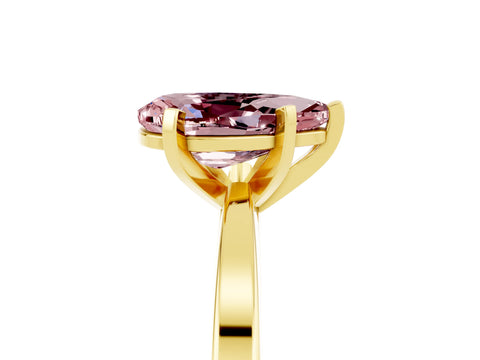 Yellow gold Pear Cut Morganite Solitaire Engagement Ring with Classic Band and Four-Prong Setting_29