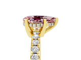 Yellow gold Pear Cut Morganite Solitaire Ring with Pavé Band and Four-Prong Setting_29