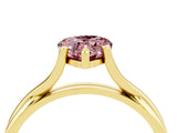 Yellow gold Pear Cut Morganite Solitaire Twist Band Prong Setting Ring_87