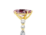 Yellow gold Pear Cut Morganite Solitaire with Side Stones on a Pavé Band and Four-Prong Setting_5