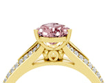 Yellow gold Pear Cut Morganite Split Shank Engagement Ring with Pavé Band_4