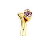 Yellow gold Pear Cut Morganite Two-Stone Open Band Ring with Prong Setting_11