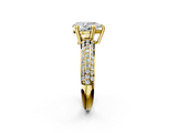 Yellow gold Pear Cut Pave Diamond Engagement Ring with Channel Set Band and Four-Prong Setting_22