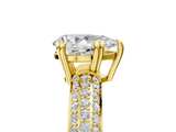 Yellow gold Pear Cut Pave Diamond Engagement Ring with Channel Set Band and Four-Prong Setting_25