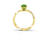 Yellow gold Pear Cut Peridot Engagement Ring with Side Stone Accents and Four-Prong Setting_63