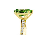 Yellow gold Pear Cut Peridot Engagement Ring with Side Stone Accents and Four-Prong Setting_65
