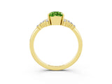 Yellow gold Pear Cut Peridot Ring with Side Stones and Four-Prong Setting_39
