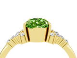 Yellow gold Pear Cut Peridot Ring with Side Stones and Four-Prong Setting_40