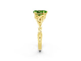 Yellow gold Pear Cut Peridot Solitaire Celtic Knot Ring with Four-Prong Setting_14