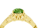 Yellow gold Pear Cut Peridot Solitaire Celtic Knot Ring with Four-Prong Setting_16