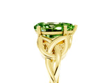 Yellow gold Pear Cut Peridot Solitaire Celtic Knot Ring with Four-Prong Setting_17