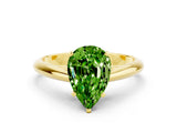 Yellow gold Pear Cut Peridot Solitaire Engagement Ring with Cathedral Setting and Four-Prong Mount_24