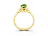 Yellow gold Pear Cut Peridot Solitaire Engagement Ring with Cathedral Setting and Four-Prong Mount_27