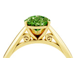 Yellow gold Pear Cut Peridot Solitaire Engagement Ring with Cathedral Setting and Four-Prong Mount_28