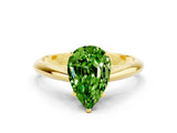 Yellow gold Pear Cut Peridot Solitaire Engagement Ring with Cathedral Setting and Four-Prong Mount_78