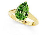 Yellow gold Pear Cut Peridot Solitaire Engagement Ring with Cathedral Setting and Four-Prong Mount_79
