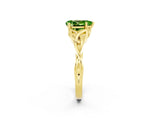 Yellow gold Pear Cut Peridot Solitaire Engagement Ring with Celtic Knot Band and Four-Prong Setting_2