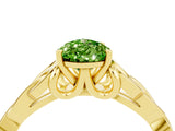 Yellow gold Pear Cut Peridot Solitaire Engagement Ring with Celtic Knot Band and Four-Prong Setting_4