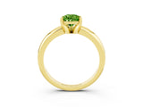 Yellow gold Pear Cut Peridot Solitaire Engagement Ring with Round Band and Four-Prong Setting_3