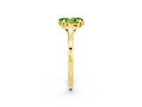 Yellow gold Pear Cut Peridot Solitaire Ring with Flower Prong Setting and Classic Band_38